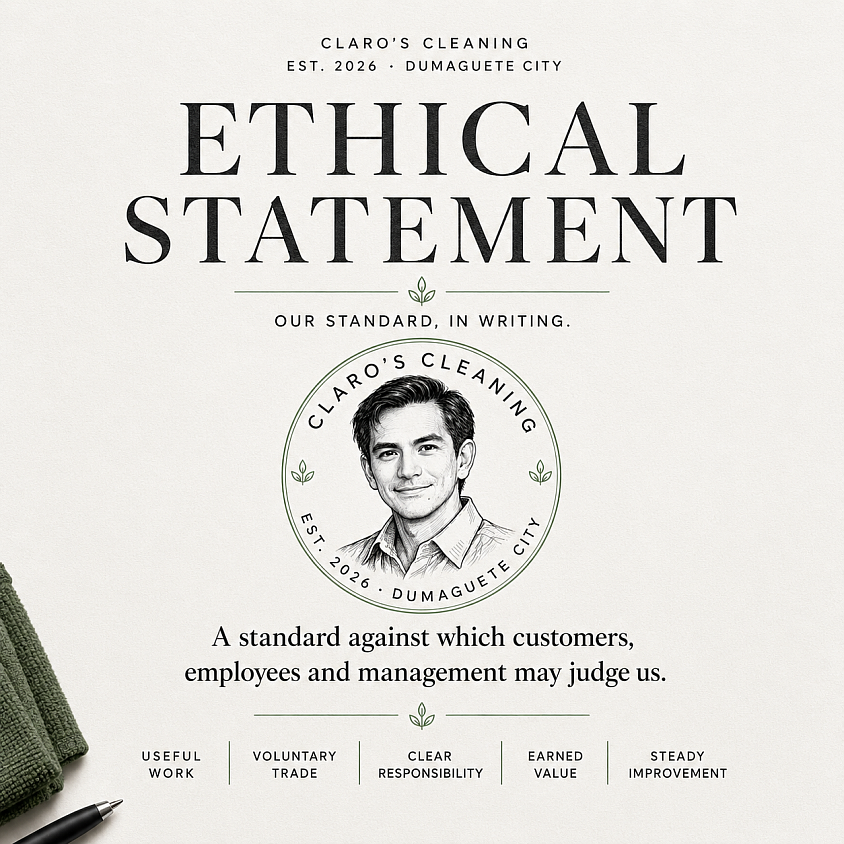 Claro's Cleaning Ethical Statement